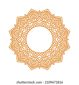 Circular frame pattern in form of mandala for Henna, Mehndi, tattoo, decoration. Decorative frame - ornament in ethnic oriental style. Coloring book page