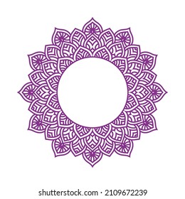 Circular frame pattern in form of mandala for Henna, Mehndi, tattoo, decoration. Decorative frame - ornament in ethnic oriental style. Coloring book page