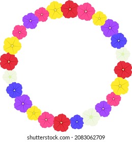 Circular frame of petunia illustration