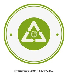 circular frame with recycle symbol