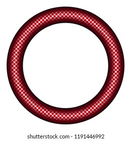 The circular frame with a red pattern