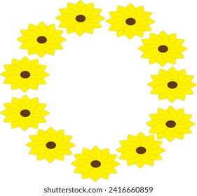 Zirkulärer Rahmen für Sonnenblumen