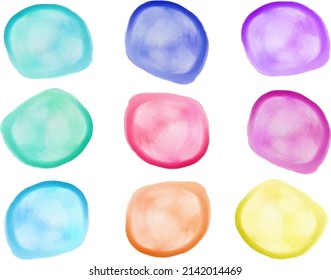 Circular frame with watercolor touch, label background color set