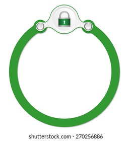 circular frame for your text and padlock