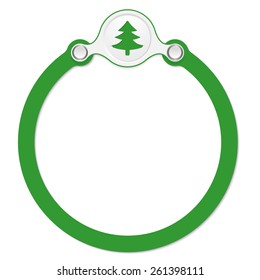 circular frame for your text and tree symbol