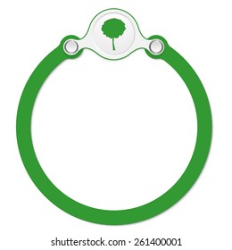 circular frame for your text and tree symbol