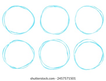 Circular framed set, hand-drawn loose circles