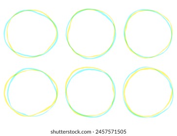 Circular framed set, hand-drawn loose circles