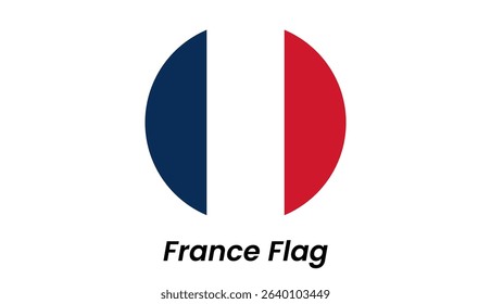 Circular French Tricolore Emblem:  Patriotic Graphic Design Element