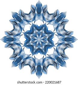 Circular frosty ornament, frosty pattern, frost