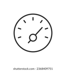 Circular gauge with serifs, linear icon. Line with editable stroke