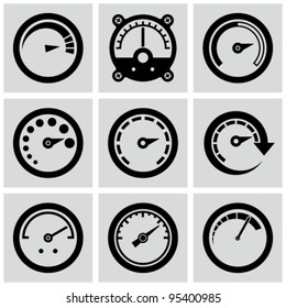 Circular gauges icons set.