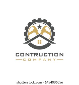 circular gear logo building renovation house