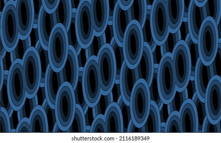Circular geometric background. Circular rings pattern. Blue circular ring background.