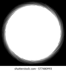 Circular geometric black and white element. Radial shape with spinning effect