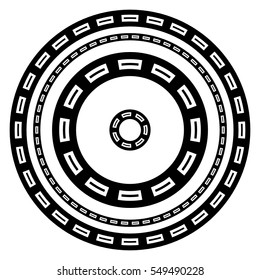 Circular geometric borders frames with rectangular print