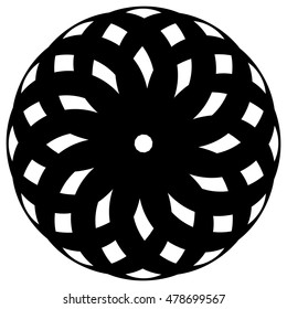 Circular geometric decorative pattern. Abstract round element