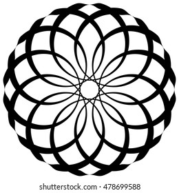 Circular geometric decorative pattern. Abstract round element