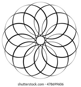 Circular geometric decorative pattern. Abstract round element