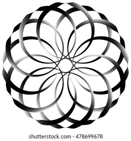 Circular geometric decorative pattern. Abstract round element