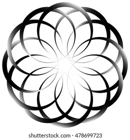 Circular geometric decorative pattern. Abstract round element