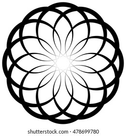 Circular geometric decorative pattern. Abstract round element