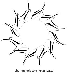 Circular geometric element. Rotating shapes, forms abstract vector illustration.