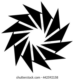 Circular geometric element. Rotating shapes, forms abstract vector illustration.