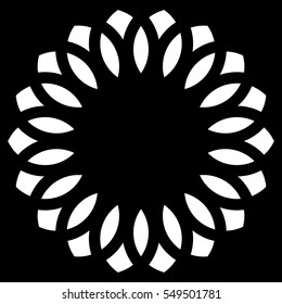 Circular geometric element(s),  rotating radiating shapes on white