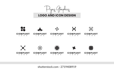Conjunto de design de ícone de logotipo geométrico circular
