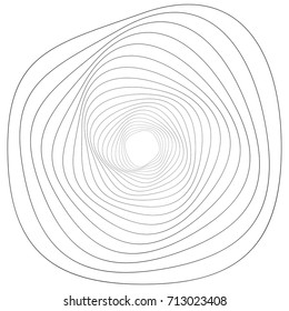 Circular Geometric Motif. Abstract Grayscale Op-art Element