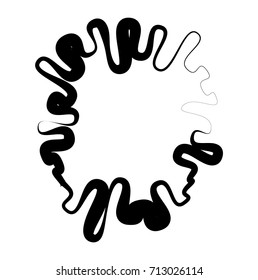 Circular geometric motif. Abstract grayscale op-art element