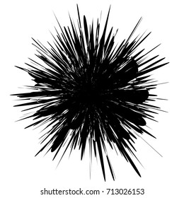 Circular geometric motif. Abstract grayscale op-art element