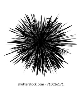 Circular geometric motif. Abstract grayscale op-art element