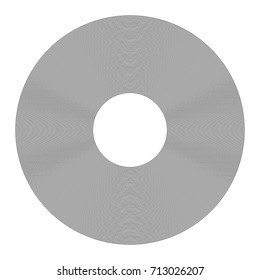 Circular geometric motif. Abstract grayscale op-art element
