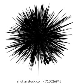 Circular geometric motif. Abstract grayscale op-art element