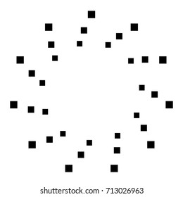 Circular geometric motif. Abstract grayscale op-art element