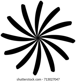 Circular geometric motif. Abstract grayscale op-art element