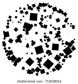 Circular geometric motif. Abstract grayscale op-art element