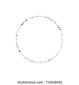 Circular geometric motif. Abstract grayscale op-art element