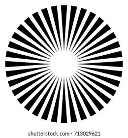Circular geometric motif. Abstract grayscale op-art element