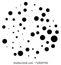 Circular geometric motif. Abstract grayscale op-art element