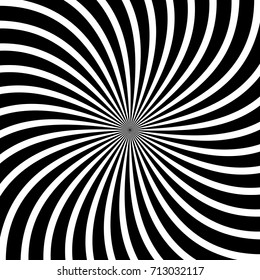 Circular geometric motif. Abstract grayscale op-art element