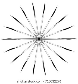 Circular geometric motif. Abstract grayscale op-art element