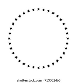 Circular geometric motif. Abstract grayscale op-art element