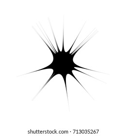 Circular geometric motif. Abstract grayscale op-art element