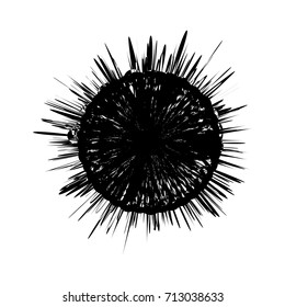Circular geometric motif. Abstract grayscale op-art element
