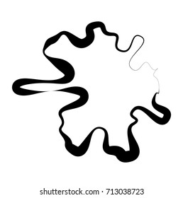 Circular geometric motif. Abstract grayscale op-art element