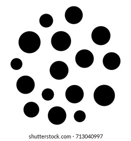 Circular geometric motif. Abstract grayscale op-art element