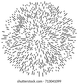 Circular geometric motif. Abstract grayscale op-art element